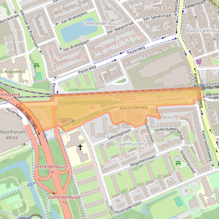 Kaart van postcodegebied 9727AC.