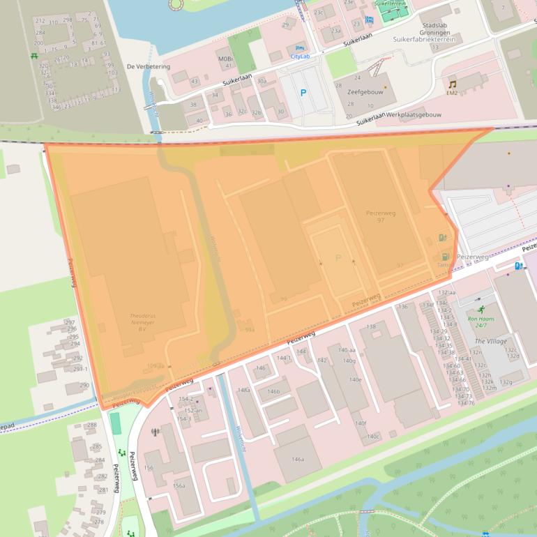 Kaart van postcodegebied 9727AJ.