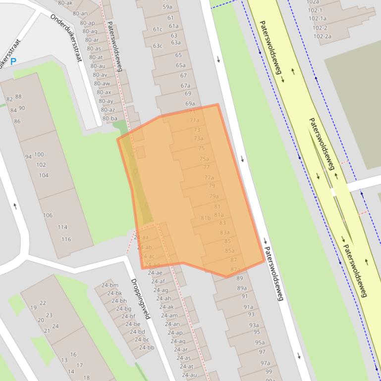 Kaart van postcodegebied 9727BB.