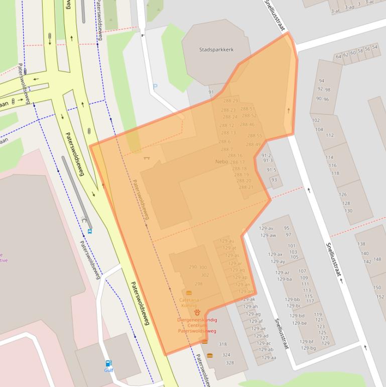 Kaart van postcodegebied 9727BW.