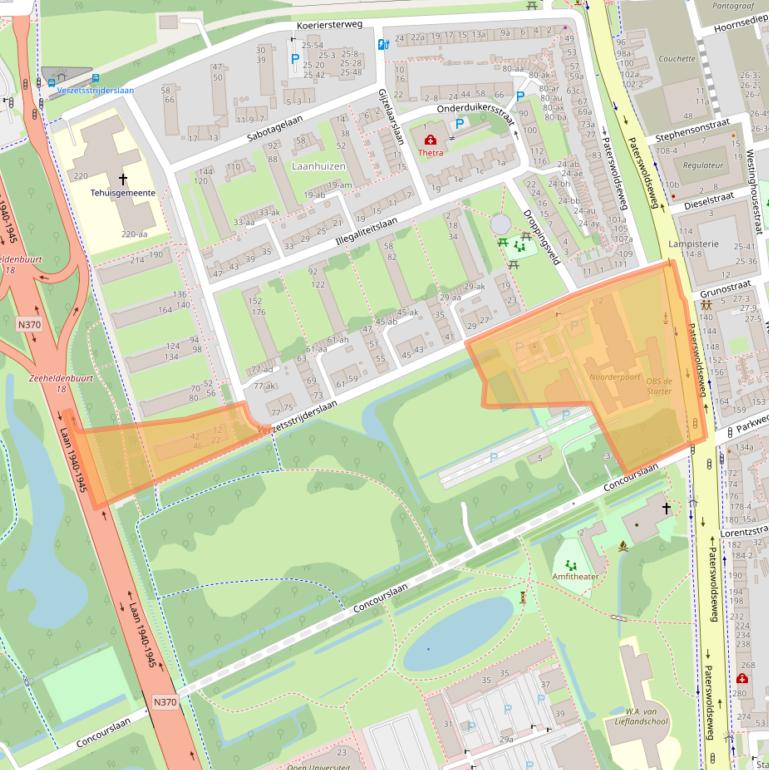 Kaart van postcodegebied 9727CE.