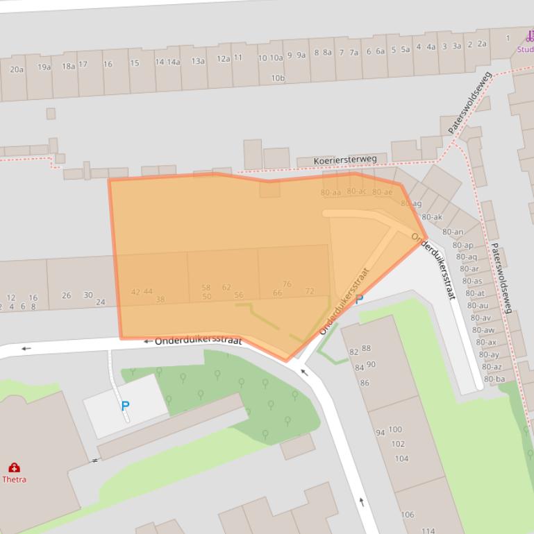 Kaart van postcodegebied 9727CX.