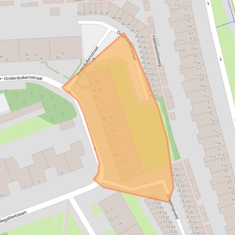 Kaart van postcodegebied 9727CZ.