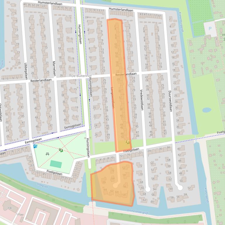 Kaart van postcodegebied 9727DD.
