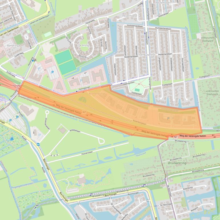 Kaart van postcodegebied 9727DL.
