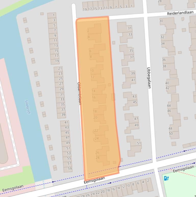 Kaart van postcodegebied 9727DP.