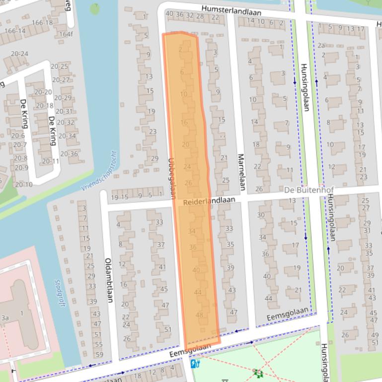 Kaart van postcodegebied 9727DT.