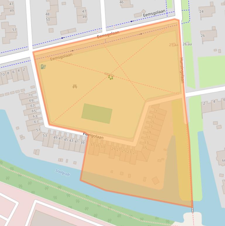 Kaart van postcodegebied 9727DX.