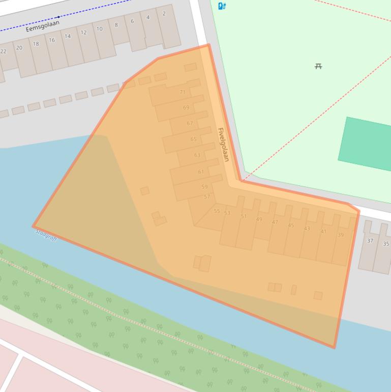 Kaart van postcodegebied 9727DZ.