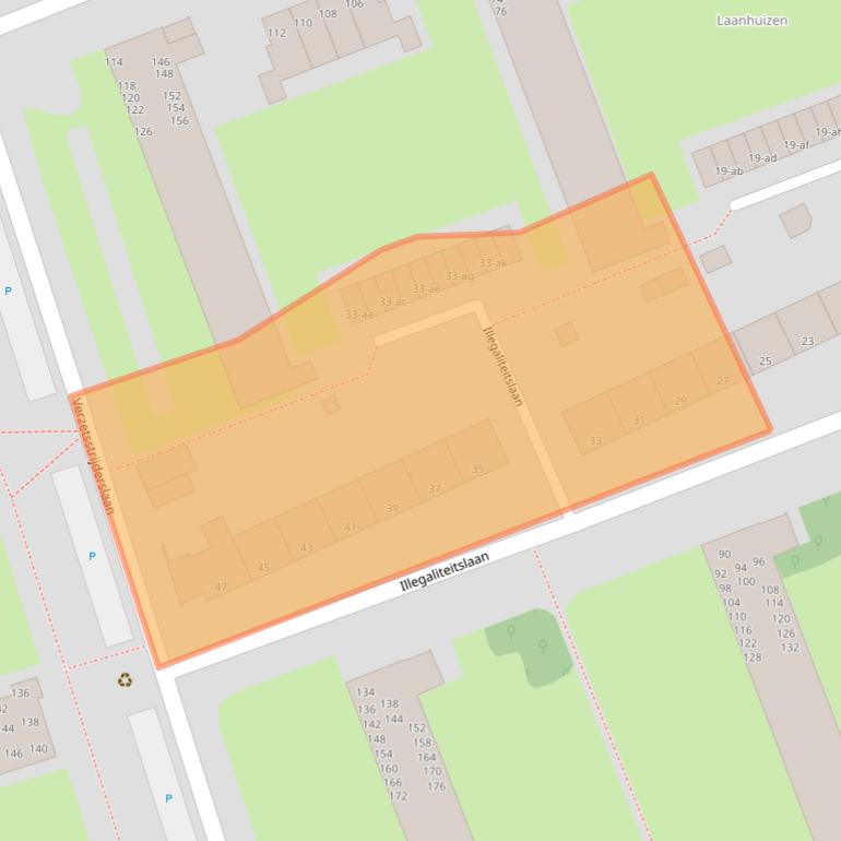 Kaart van postcodegebied 9727EB.