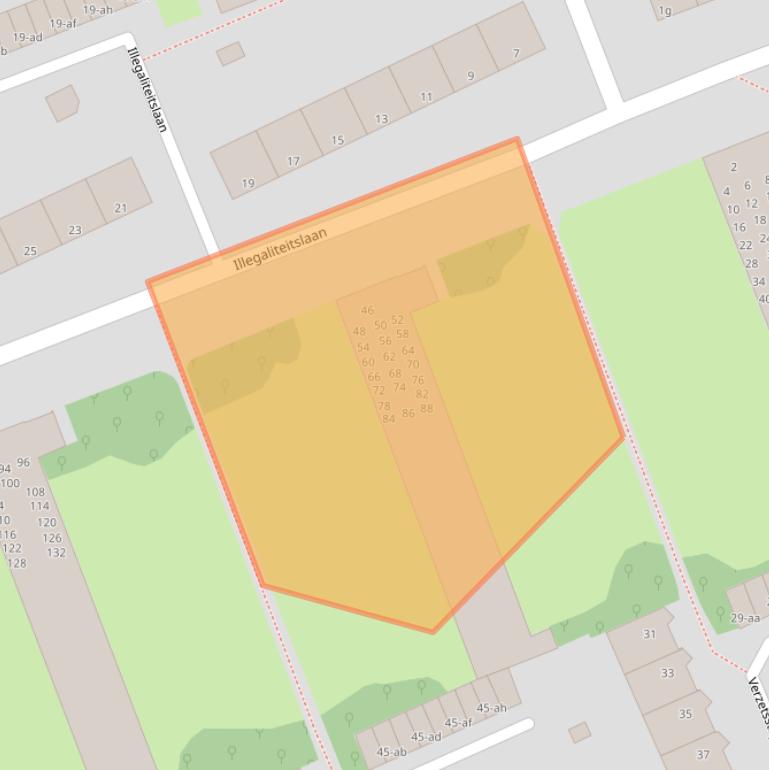 Kaart van postcodegebied 9727ED.