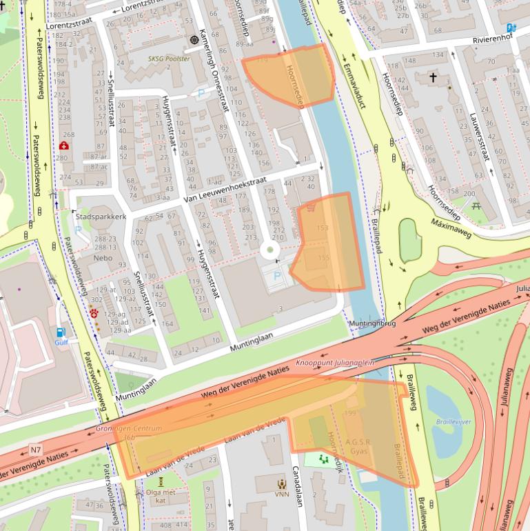 Kaart van postcodegebied 9727GH.