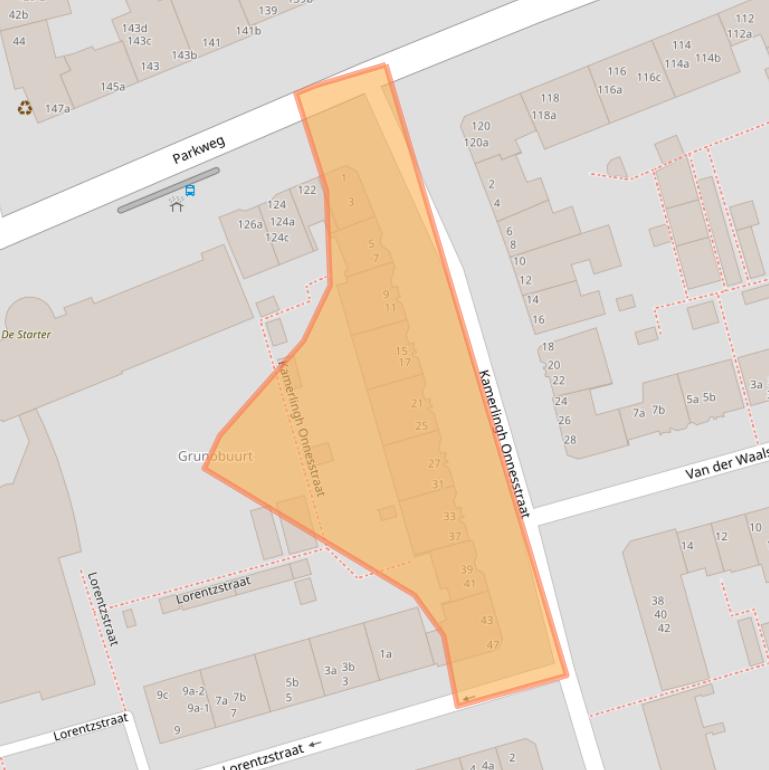 Kaart van postcodegebied 9727HE.