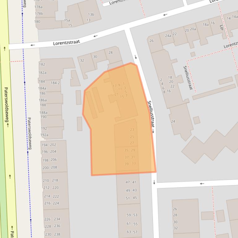 Kaart van postcodegebied 9727JK.