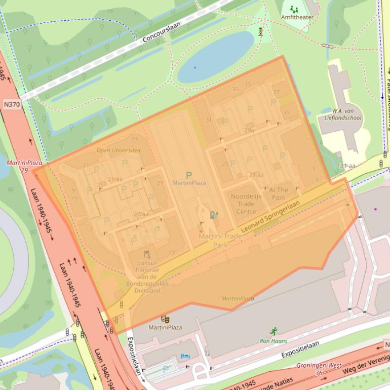 Kaart van postcodegebied 9727KB.