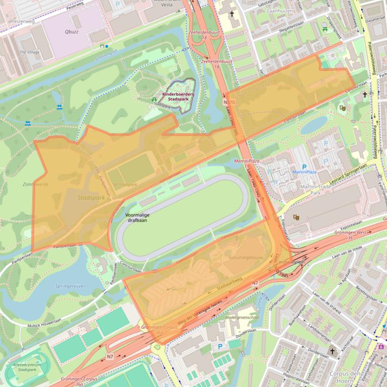 Kaart van postcodegebied 9727KC.