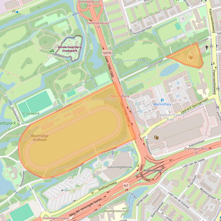 Kaart van postcodegebied 9727KD.