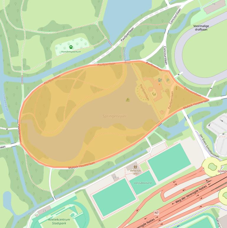 Kaart van postcodegebied 9727KE.