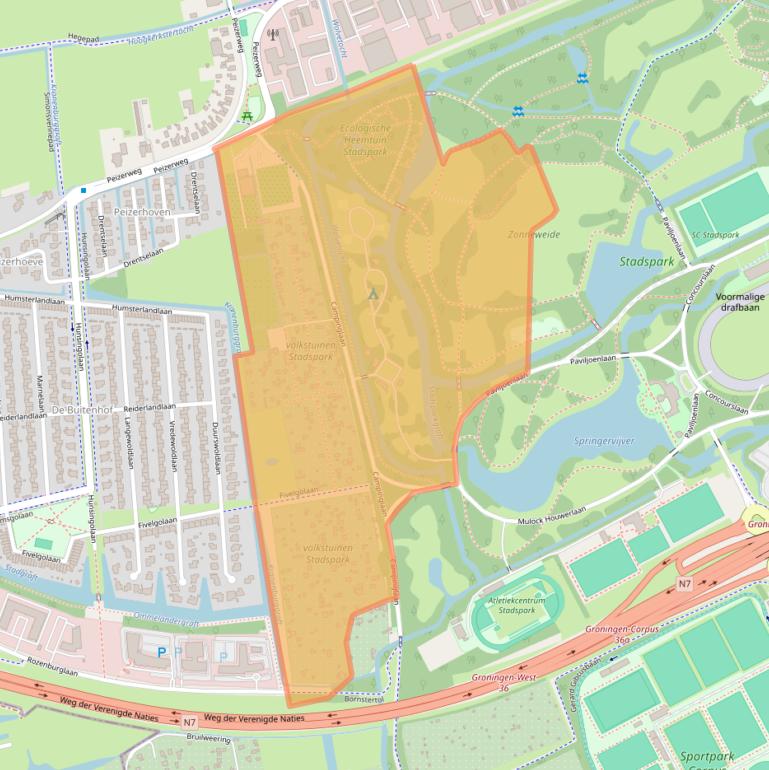 Kaart van postcodegebied 9727KH.