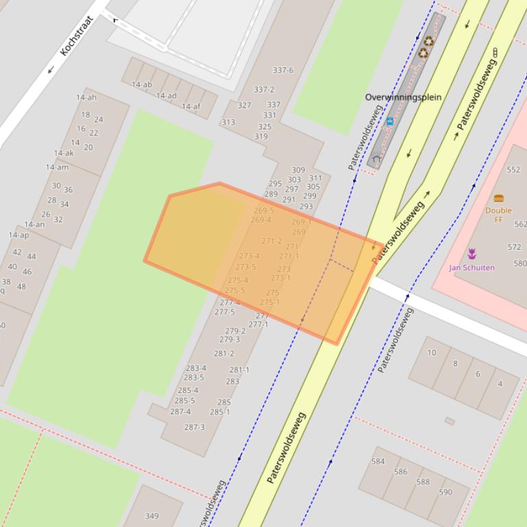 Kaart van postcodegebied 9728AE.
