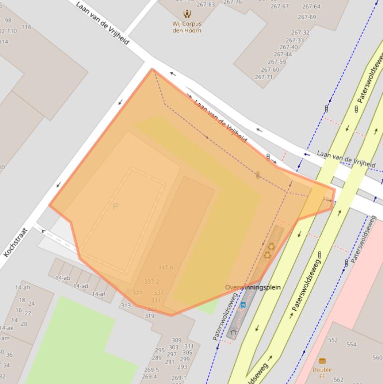 Kaart van postcodegebied 9728AK.