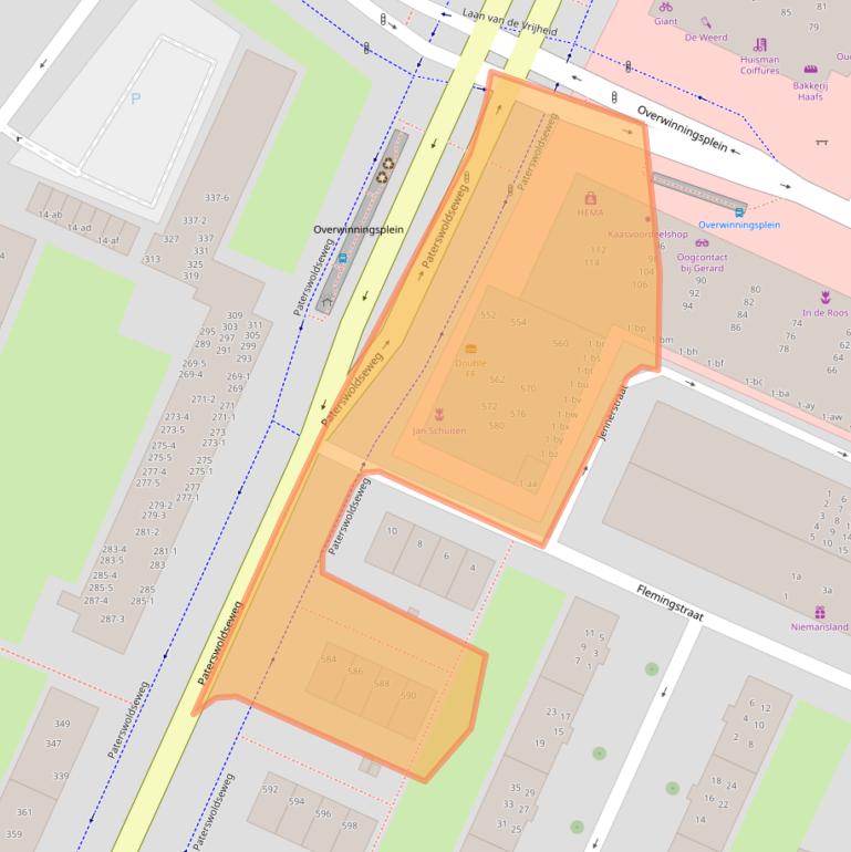 Kaart van postcodegebied 9728BE.