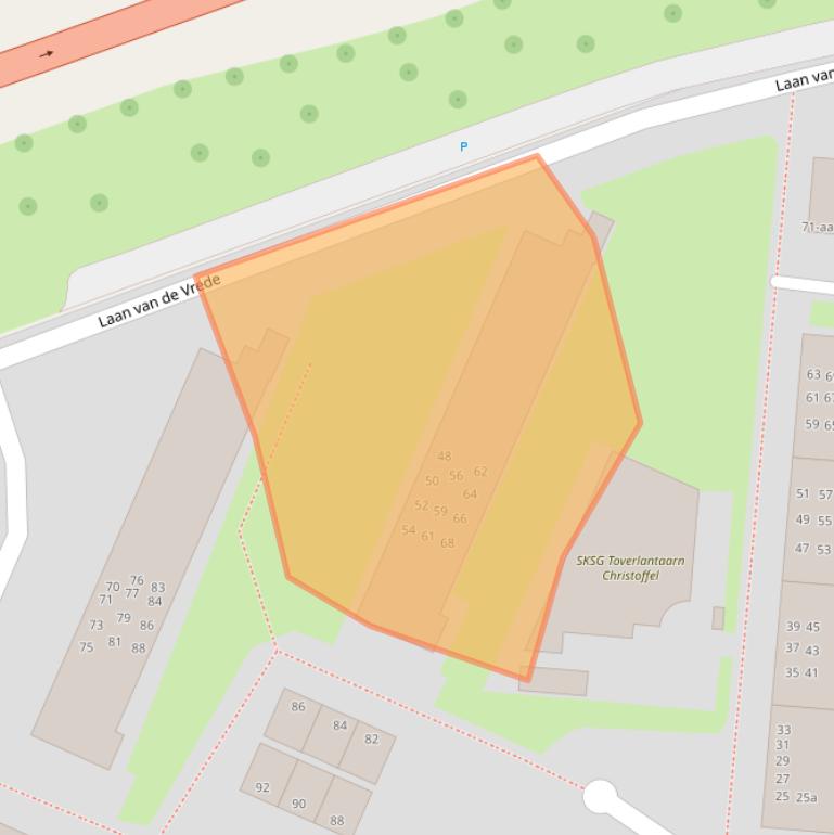 Kaart van postcodegebied 9728CC.