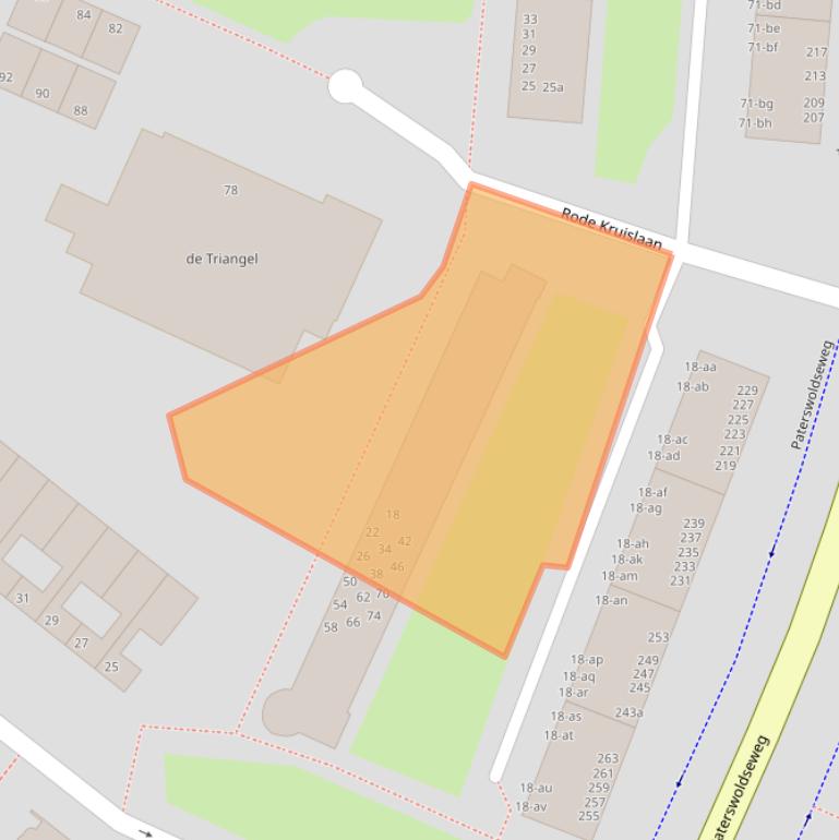 Kaart van postcodegebied 9728CW.