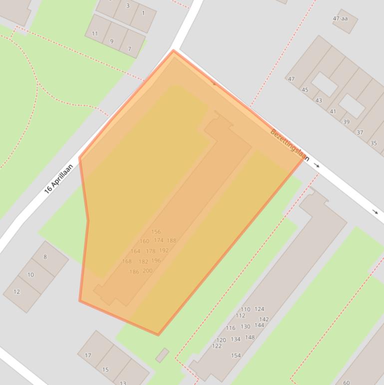 Kaart van postcodegebied 9728EM.