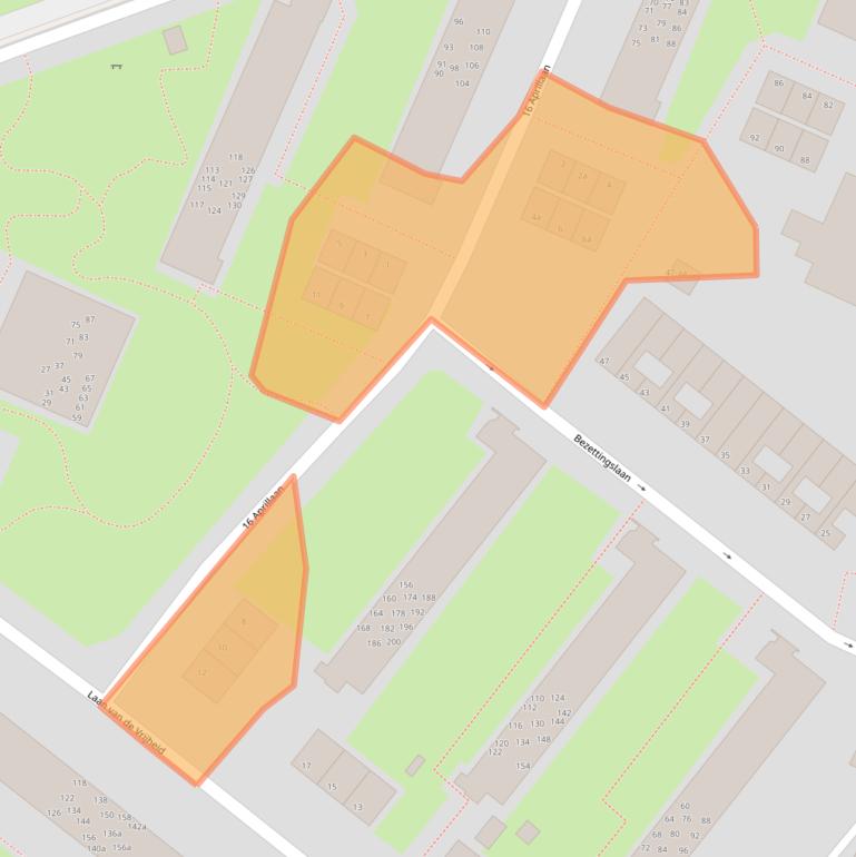 Kaart van postcodegebied 9728EN.