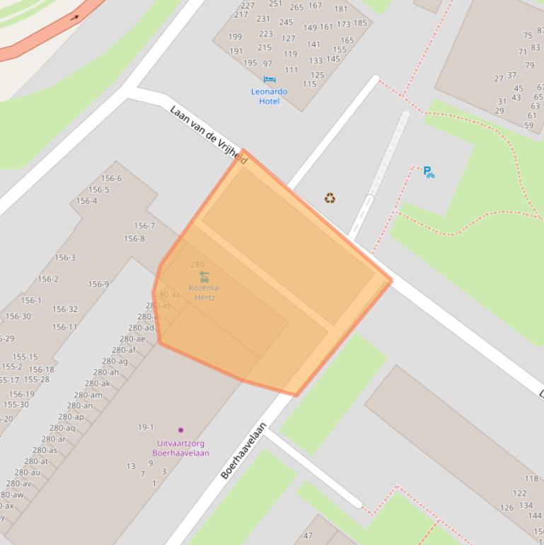 Kaart van postcodegebied 9728GN.