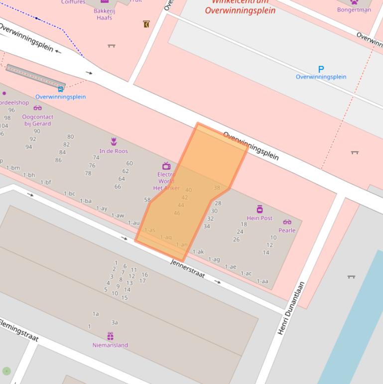 Kaart van postcodegebied 9728GV.