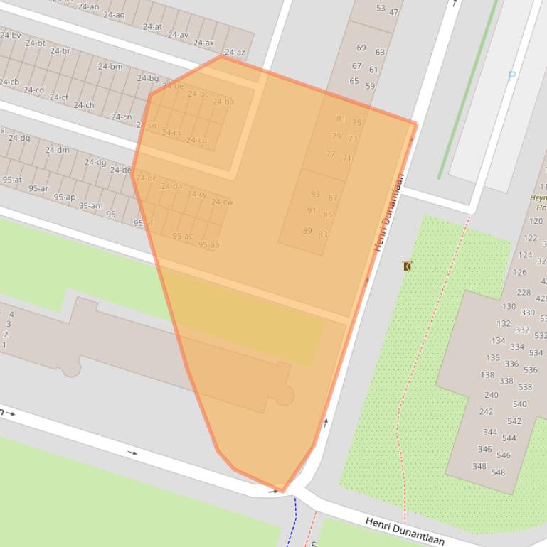 Kaart van postcodegebied 9728HC.