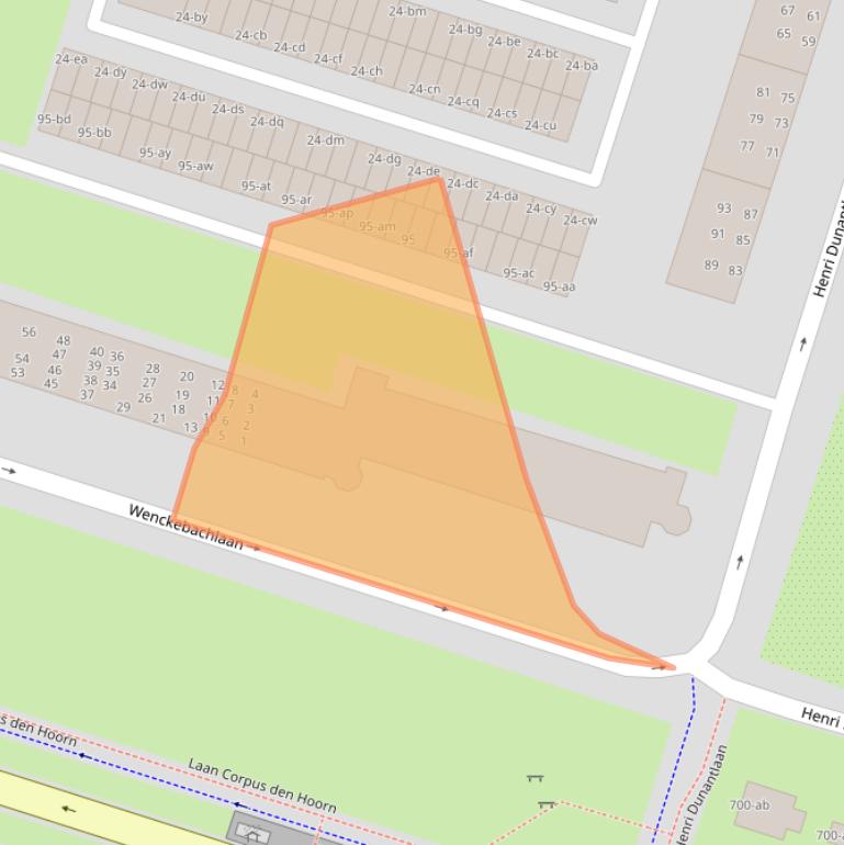 Kaart van postcodegebied 9728JE.