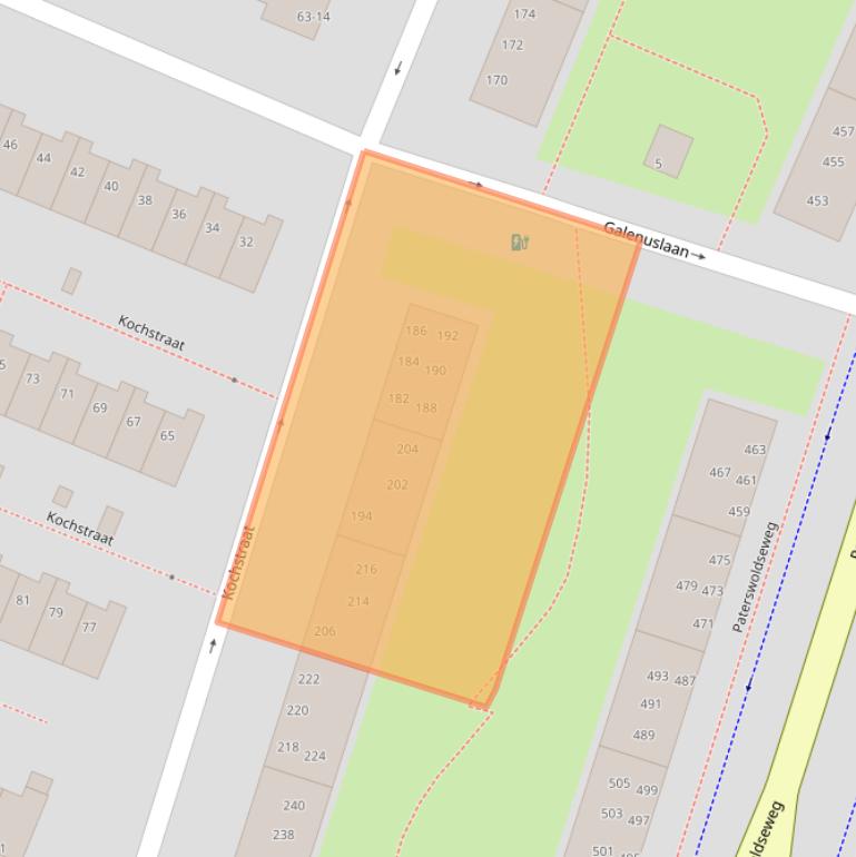 Kaart van postcodegebied 9728KK.