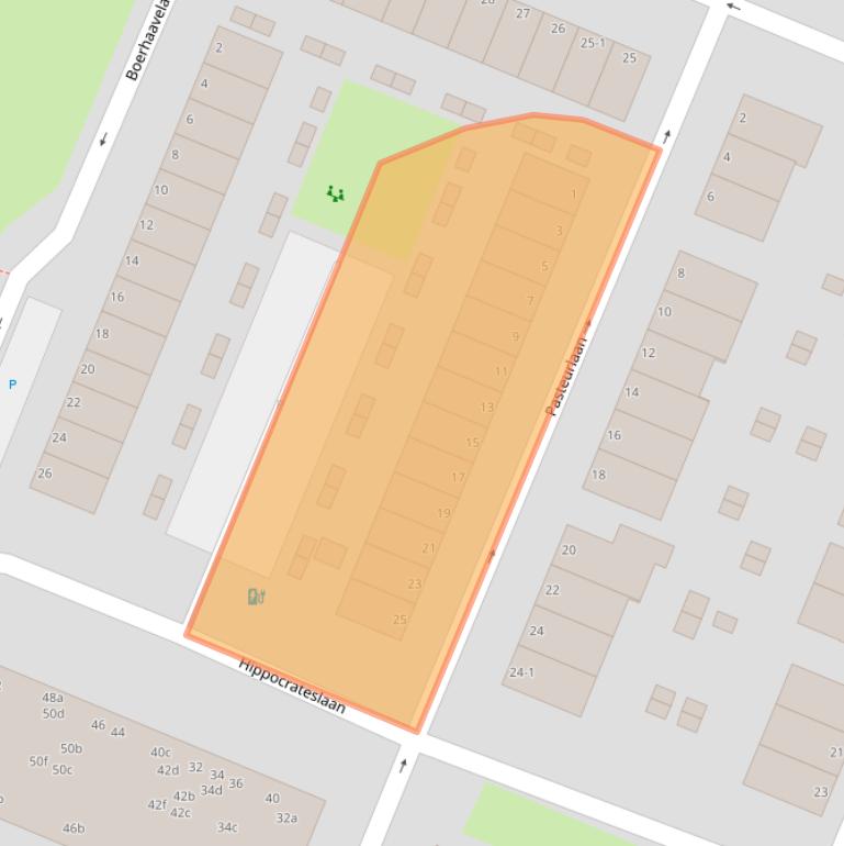 Kaart van postcodegebied 9728LA.