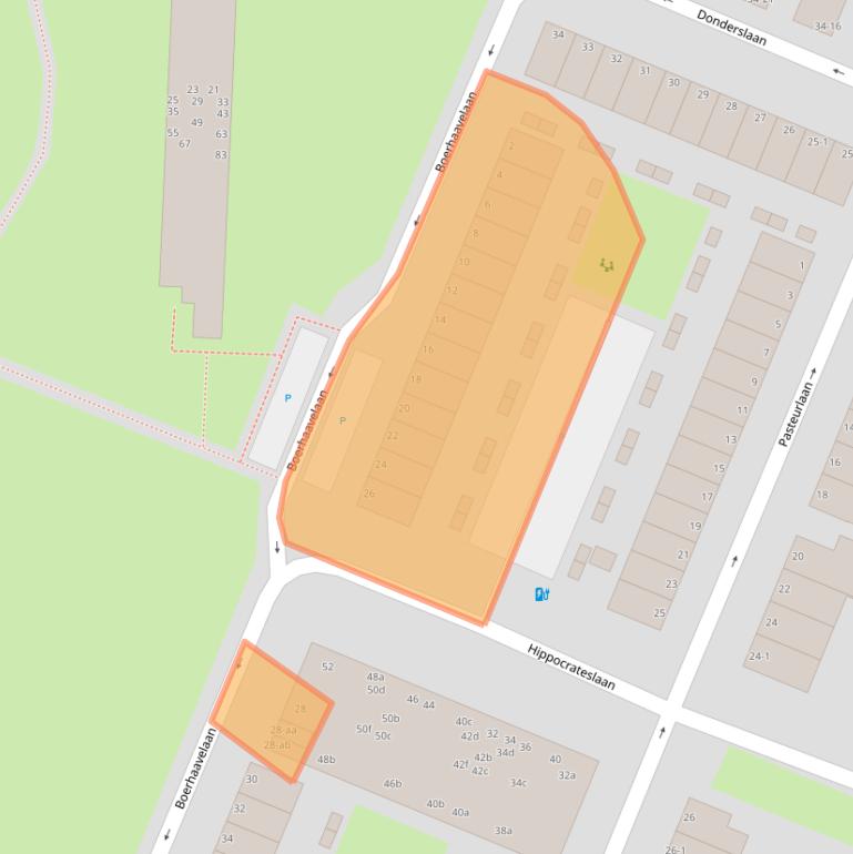 Kaart van postcodegebied 9728LR.