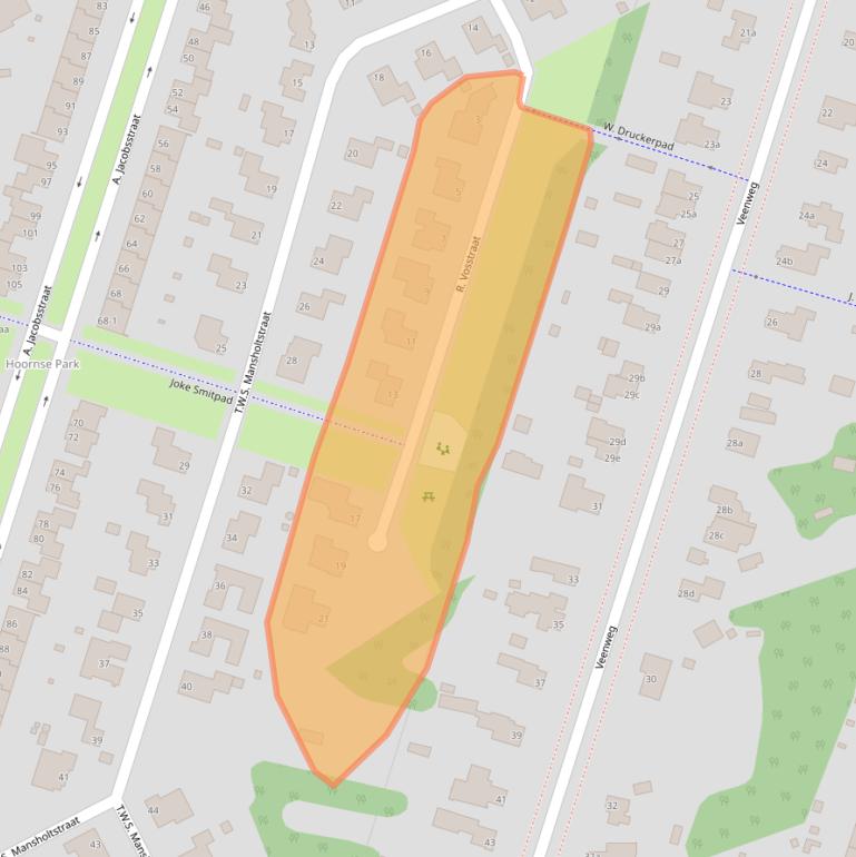 Kaart van postcodegebied 9728MA.