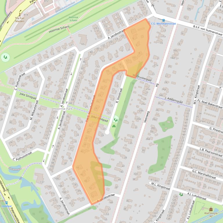 Kaart van postcodegebied 9728MB.