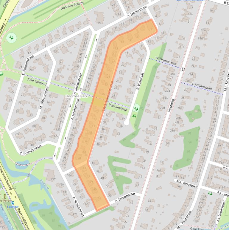 Kaart van postcodegebied 9728MC.