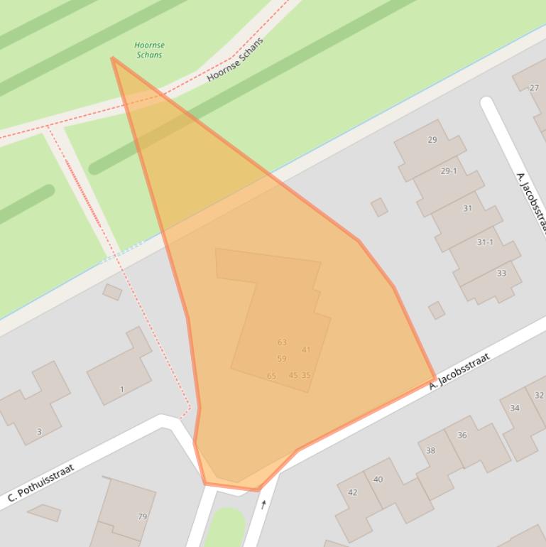 Kaart van postcodegebied 9728MN.