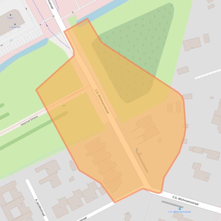 Kaart van postcodegebied 9728MR.