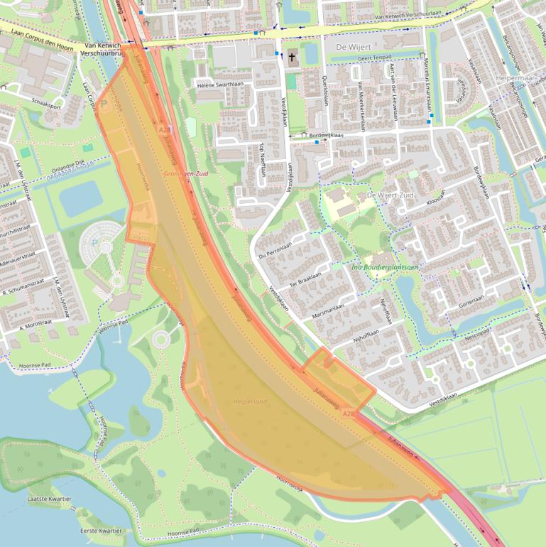 Kaart van postcodegebied 9728NG.