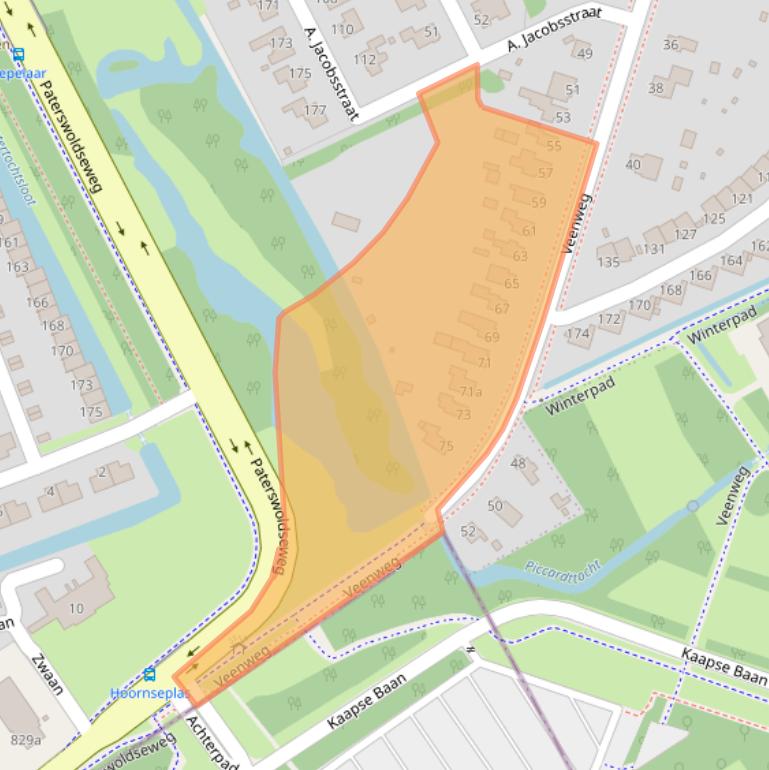 Kaart van postcodegebied 9728NK.