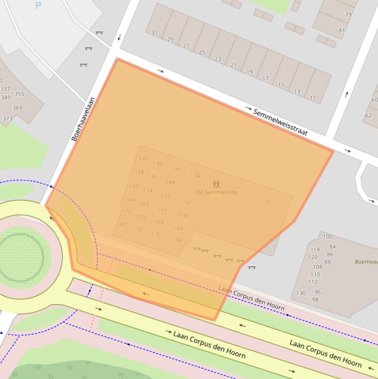 Kaart van postcodegebied 9728NN.