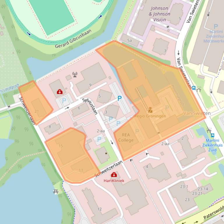 Kaart van postcodegebied 9728NR.