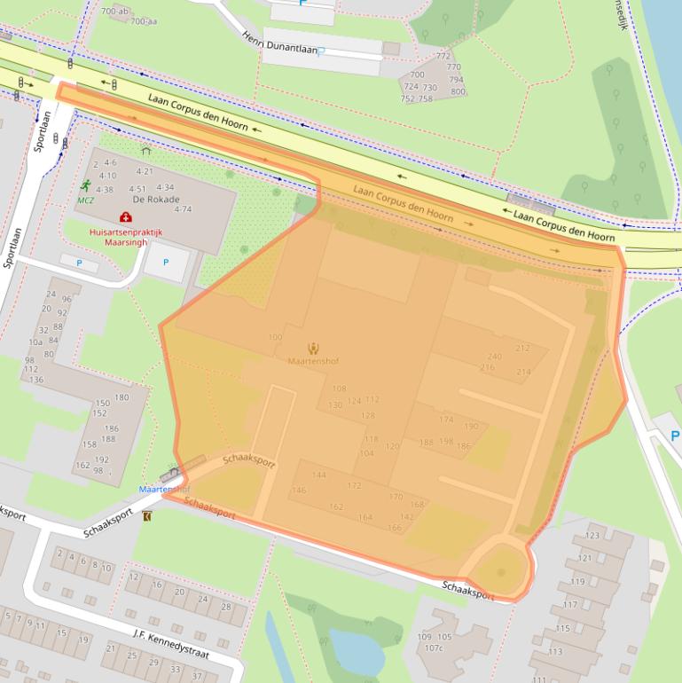 Kaart van postcodegebied 9728PG.