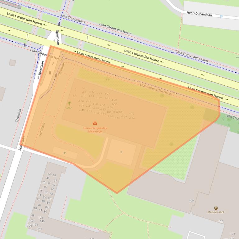 Kaart van postcodegebied 9728PH.