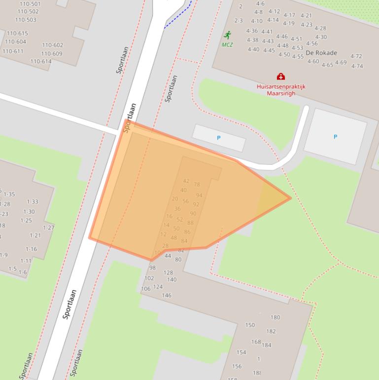 Kaart van postcodegebied 9728PJ.