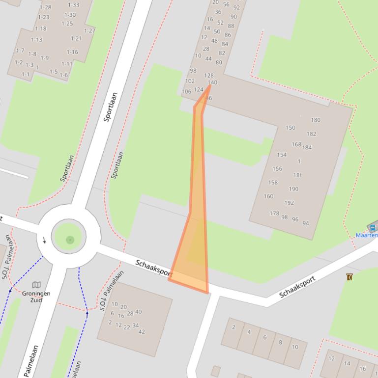 Kaart van postcodegebied 9728PM.